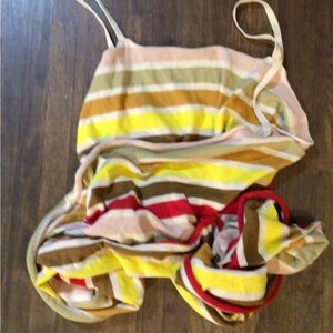 Striped Multicolor sweater tank wrap